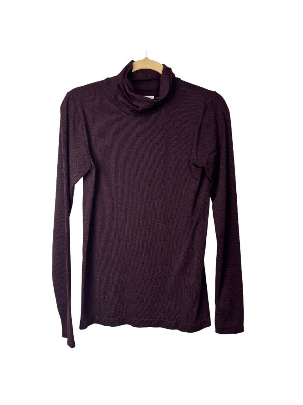 ✨3/$30 Athleta Burgundy Textured Long-Sleeve Turtleneck Top M